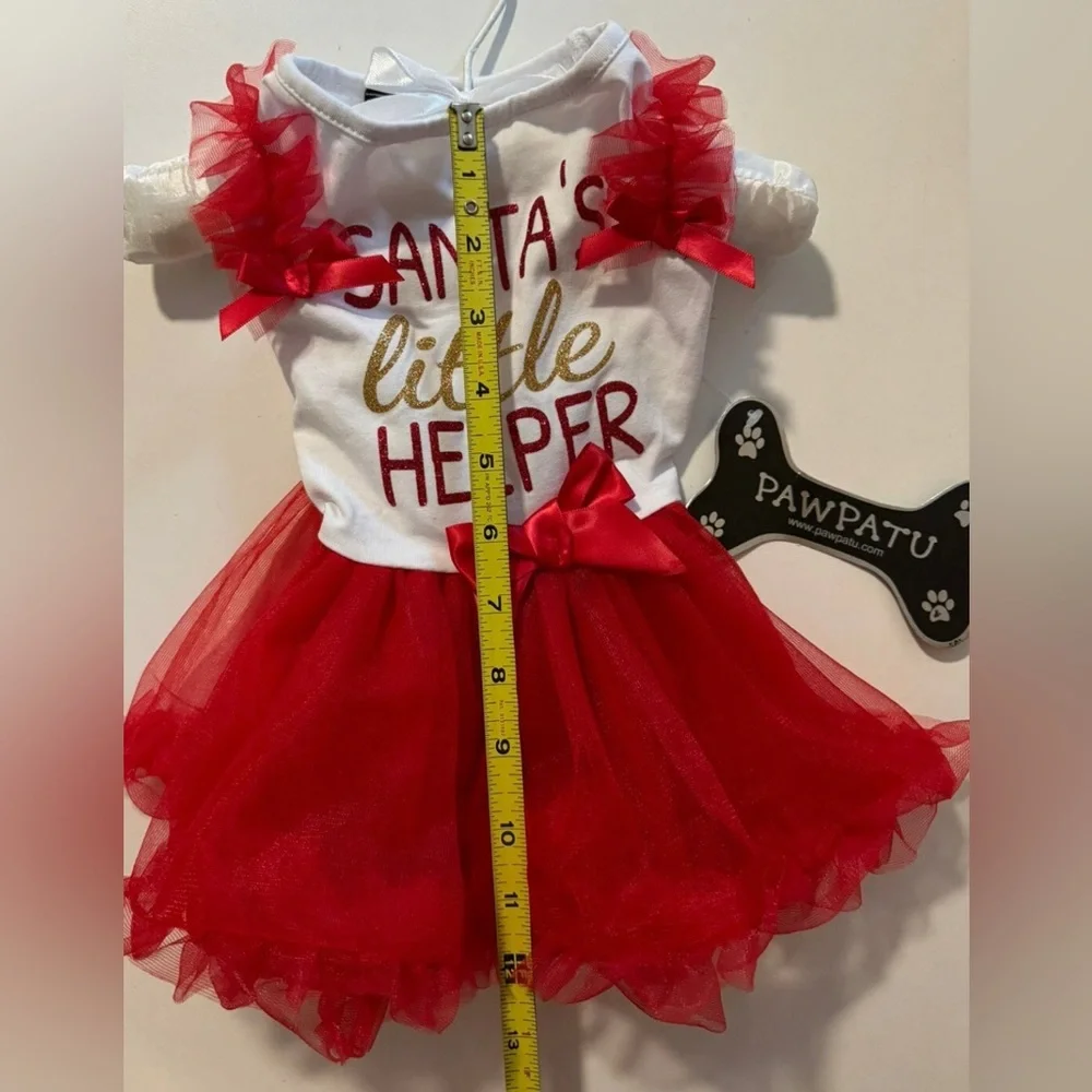 NWT “PAWPATU” ”Santa's Little Helper” Red Dress Sz M